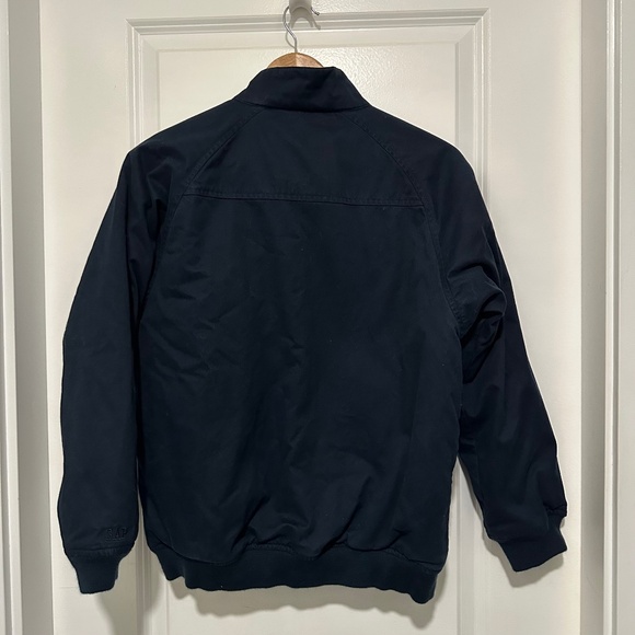 Gap Kids Vintage | Vintage Gap Kids Utility Bomber Jacket Navy Outer Red Lining - Picture 3 of 12